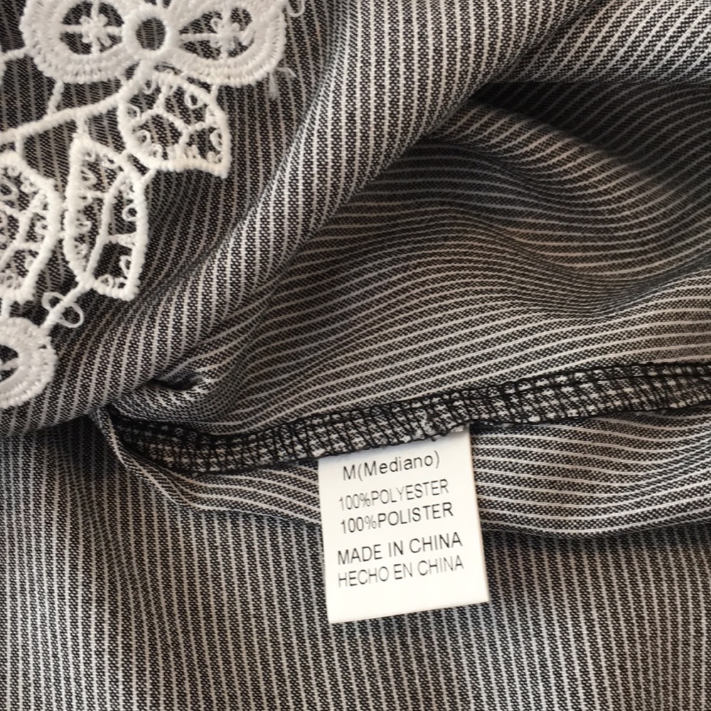 NWT Striped Off the Shoulder Top w/Lace - Picture 7 of 8